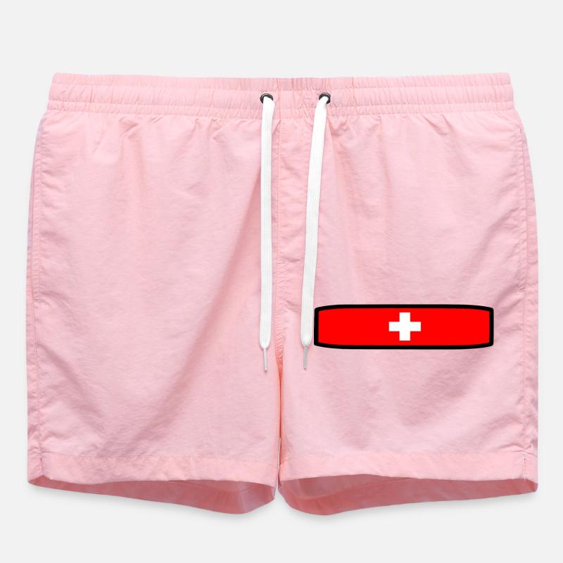 Drapeau suisse - Short de bain - rose