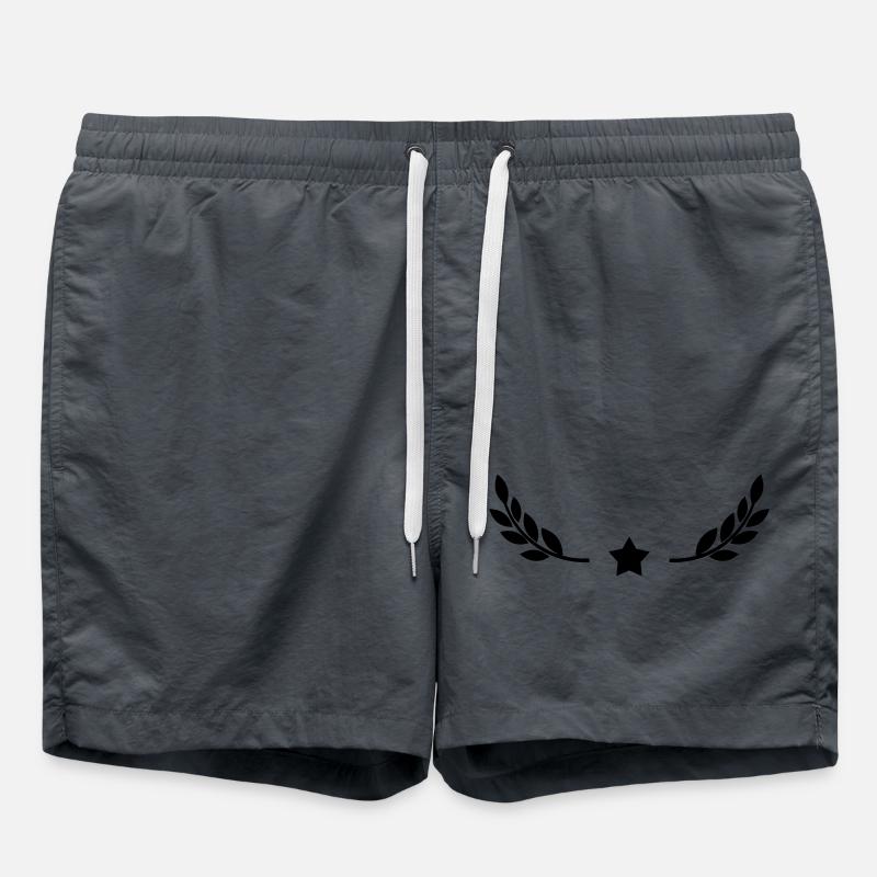 Star with laurel wreath design - Swim Trunks - undefined
