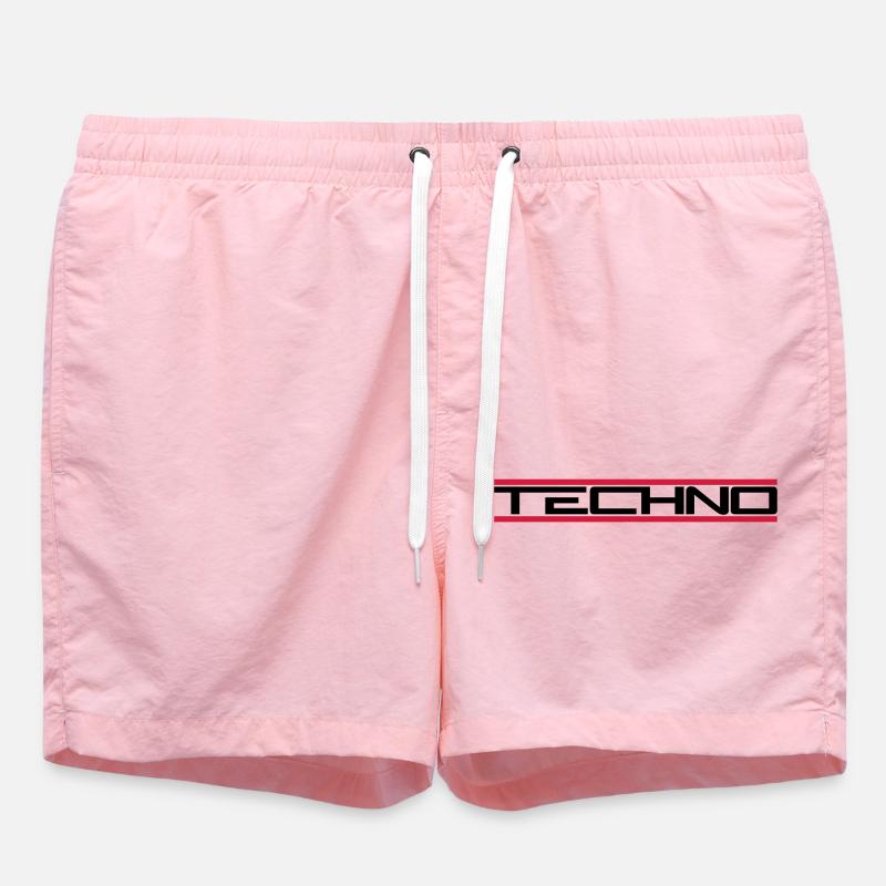 Barres techno rouges - Short de bain - rose