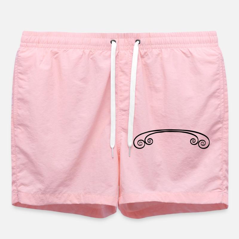 Schwarzer Dekorativer Unterstrich - Badeshorts - Pink
