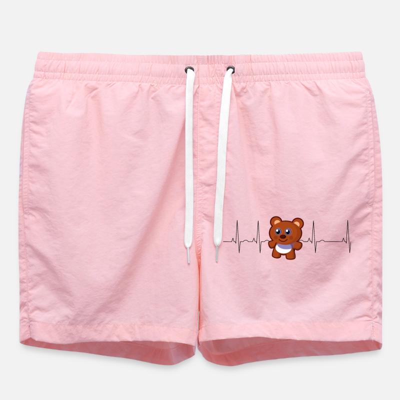 Teddy bear heartbeat - Swim Trunks - pink