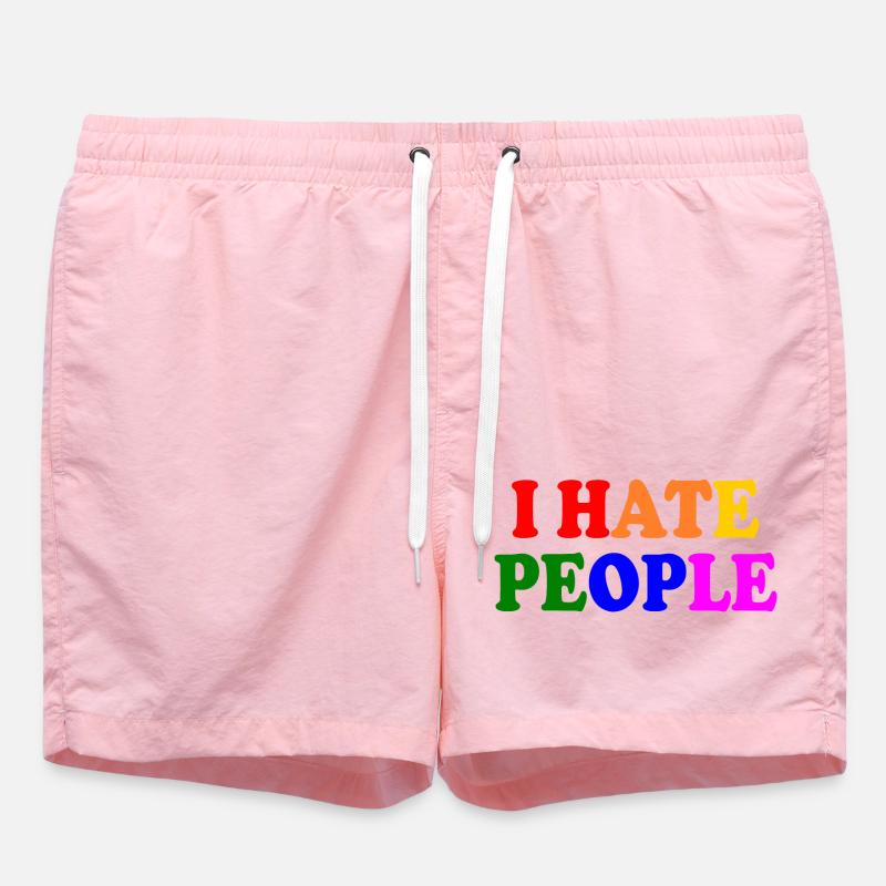 I hate people - Short de bain - rose