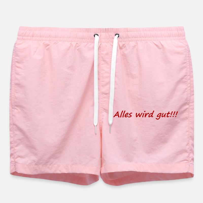 Everything will be good,positive,cheerful,good mood, - Swim Trunks - pink