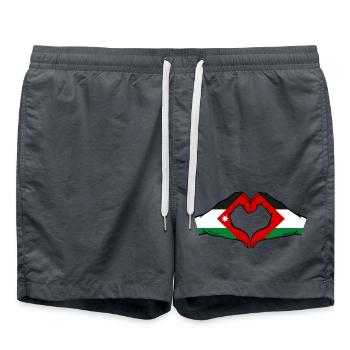 Jordanie Palestine Drapeau Mains Coeur Forme - Short de bain -  - Devant