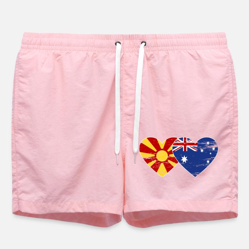 Macédoine Australie Drapeau Coeur Utilisé - Short de bain - rose
