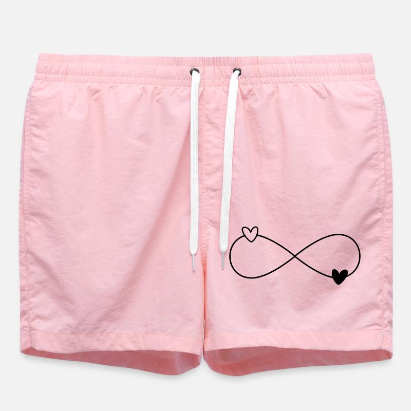 Infinity Coeurs Noir Blanc - Short de bain - rose