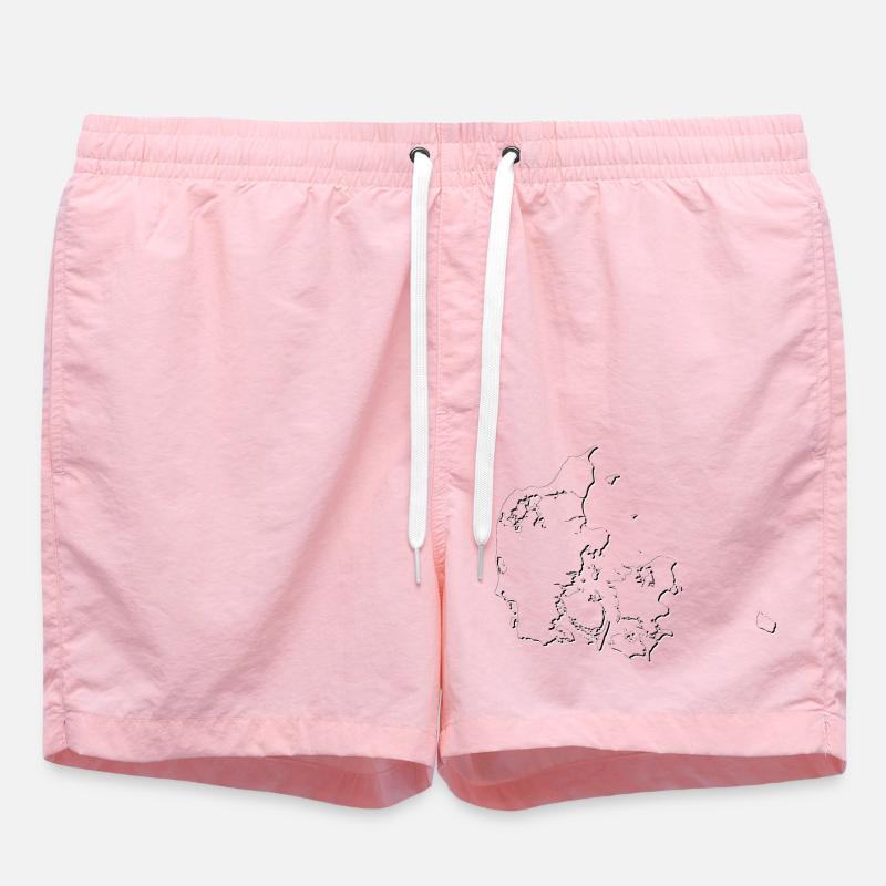 Denmark map as an outline - Swim Trunks - pink