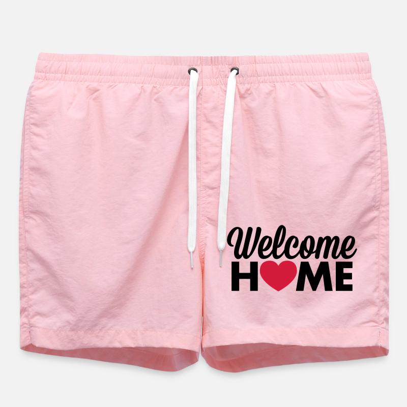 Willkommen zu Hause Herz - Badeshorts - Pink