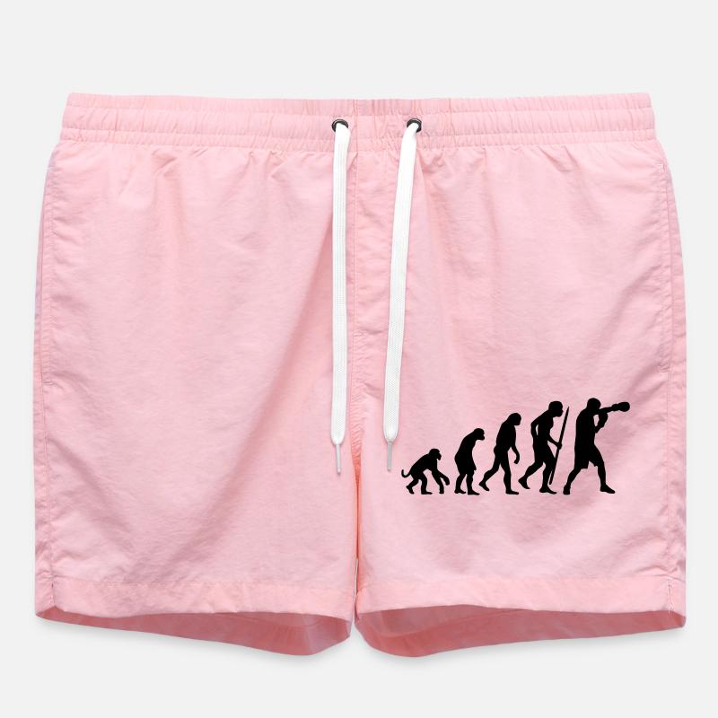 Evolution of Boxing - Swim Trunks - pink