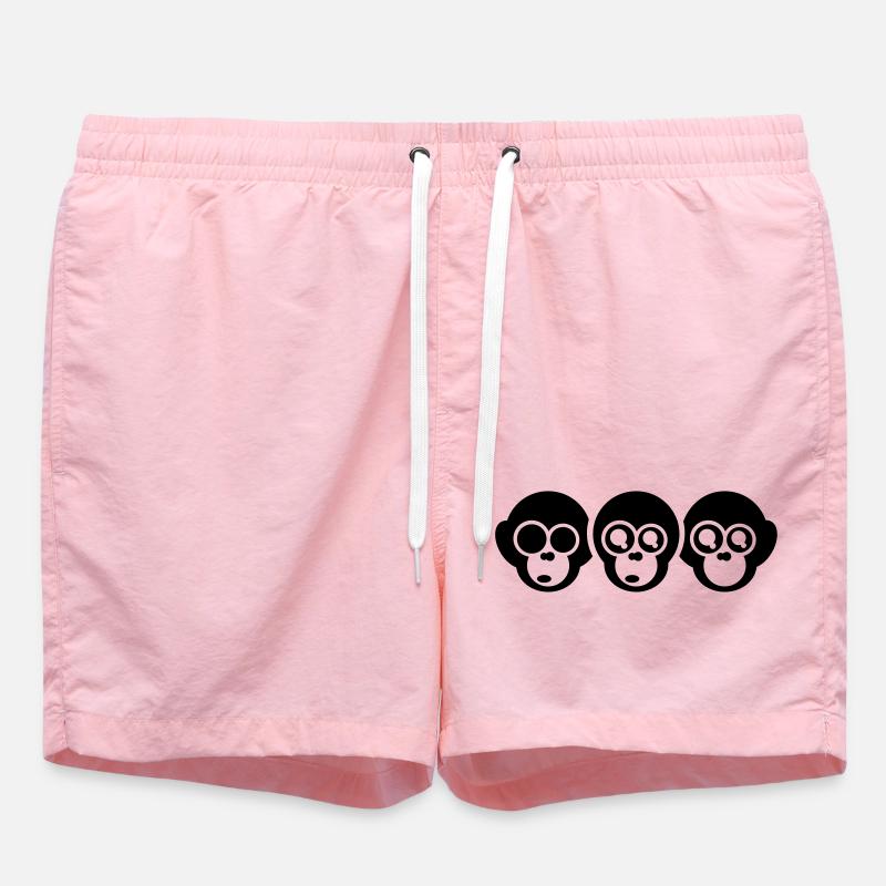 the three monkeys - Swim Trunks - pink