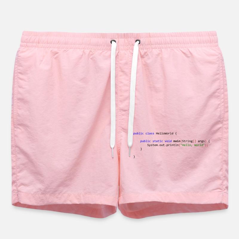 Hello World in Java - Swim Trunks - pink