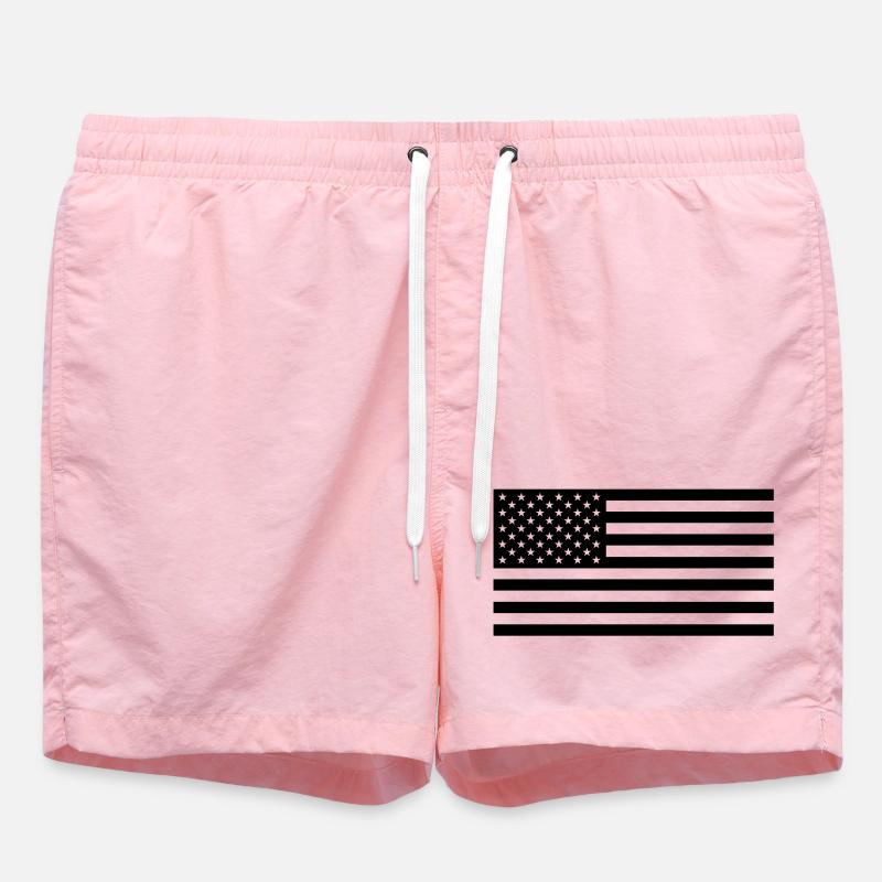 Black US flag - Short de bain - rose