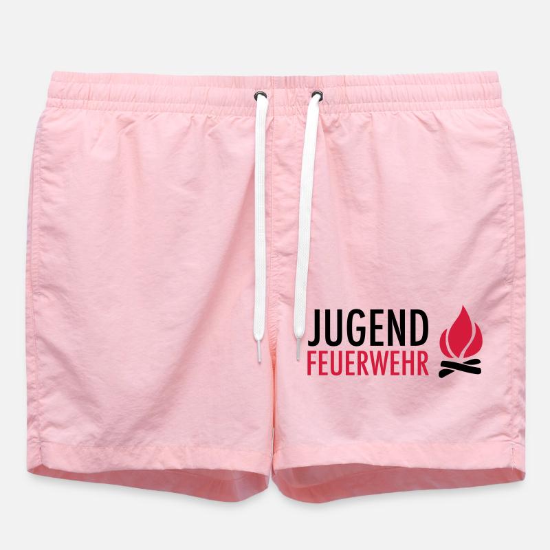 Young firefighters with flame - Swim Trunks - pink