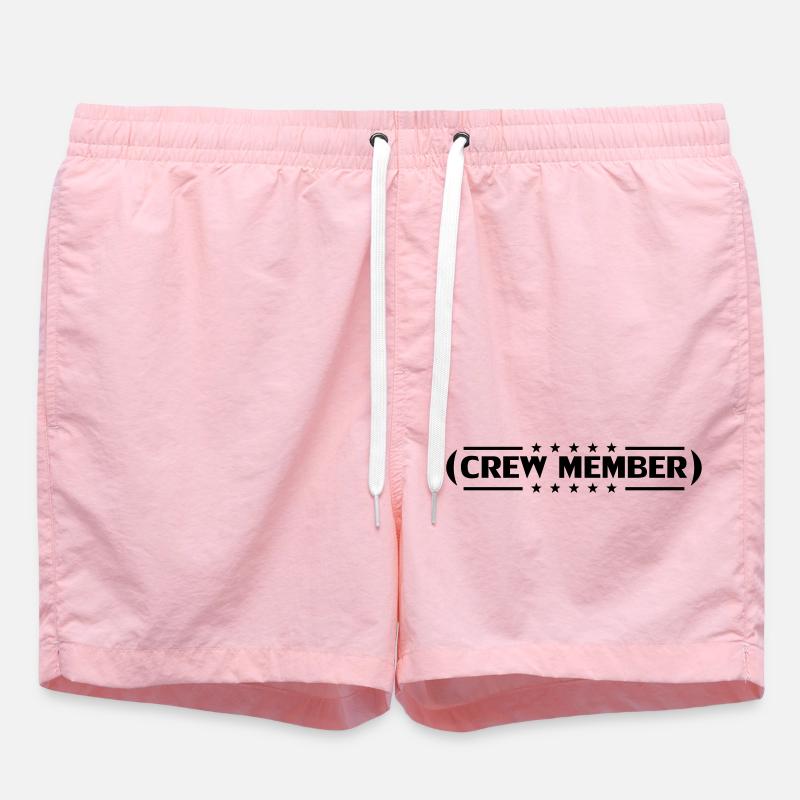 Crew Member Stars Design - Swim Trunks - pink