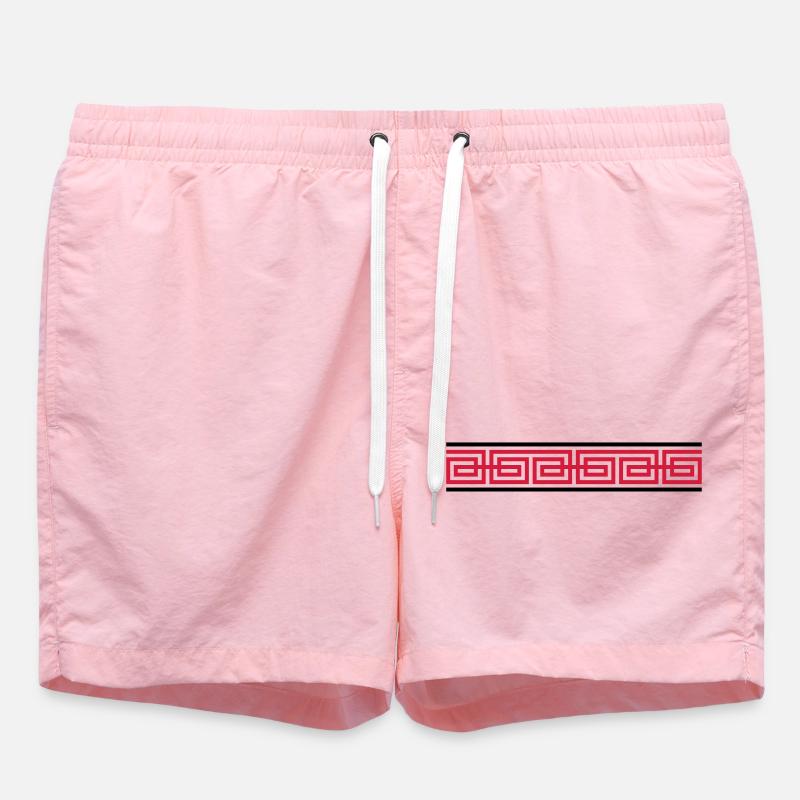 Rotes Ornament Design - Badeshorts - Pink