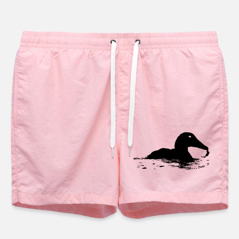 HGWild - Eider duck with crab - Swim Trunks - pink