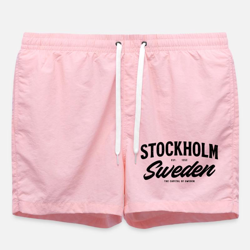 Stockholm, Sweden: Design with founding year - Swim Trunks - pink