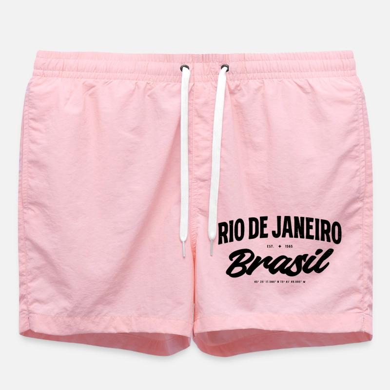 Rio de Janeiro Brazil Script Banner - Badeshorts - Pink