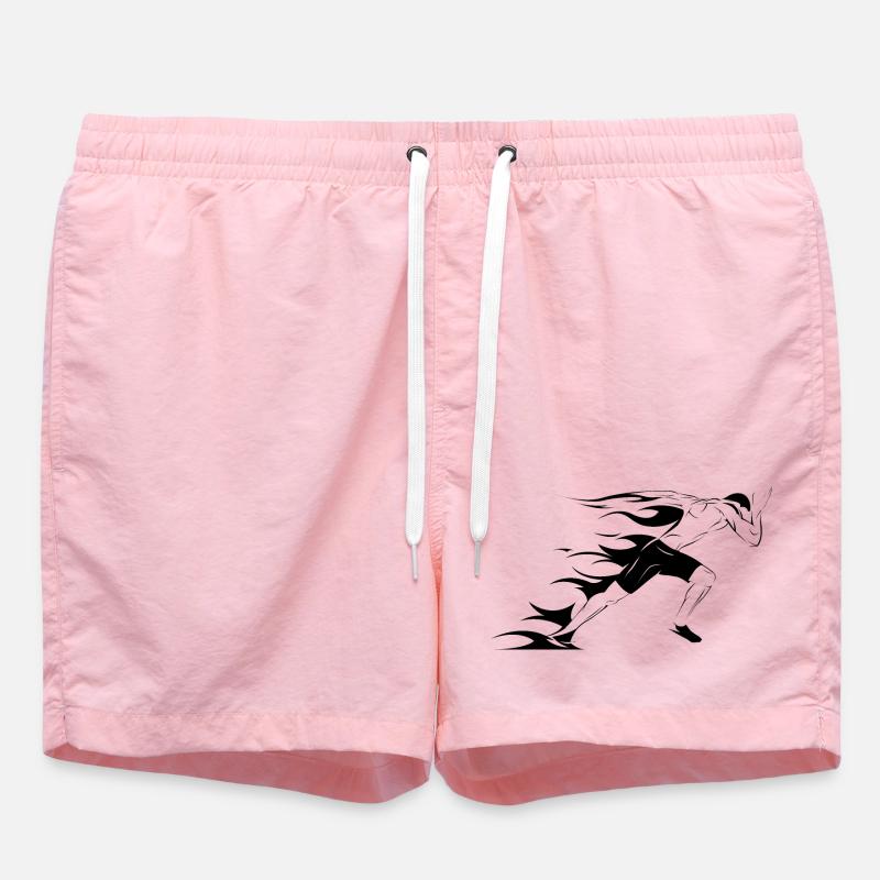 Runner Icon Illustration Sprinter Graphic icon - Swim Trunks - pink