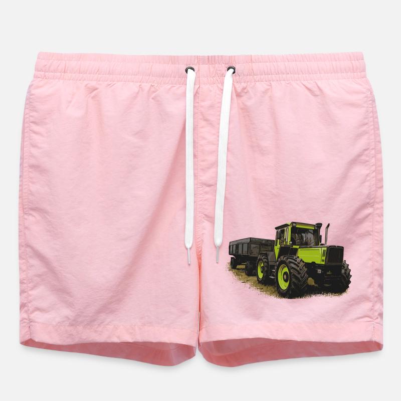 MB trac 1600 turbo with trailer - Swim Trunks - pink