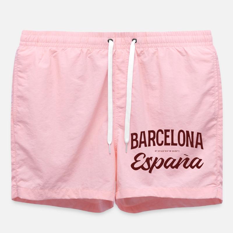 Barcelona Spanien Script Logo - Badeshorts - Pink