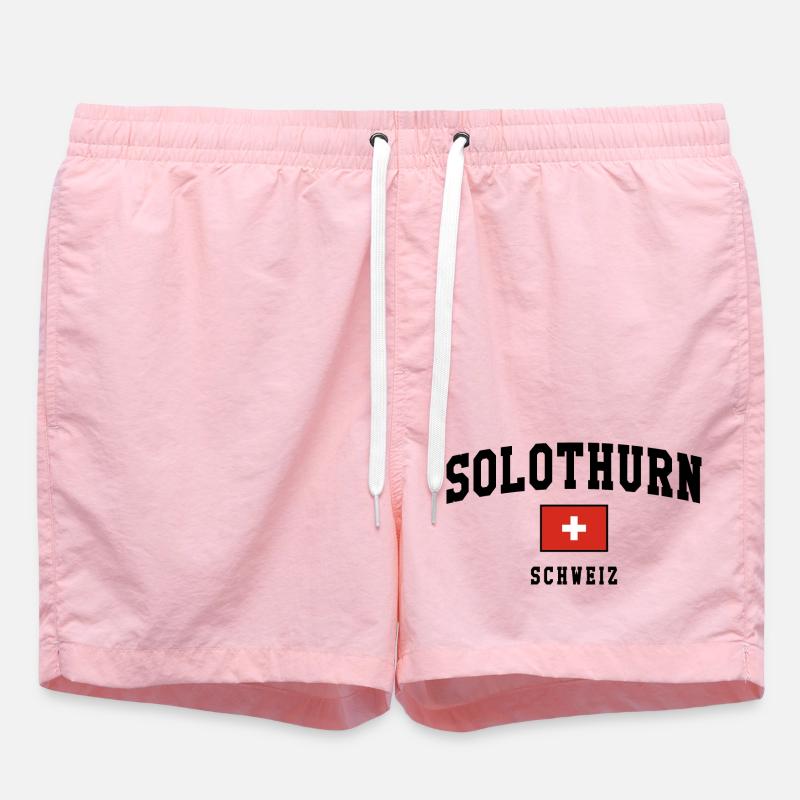 Solothurn Switzerland Flag Design - Swim Trunks - pink