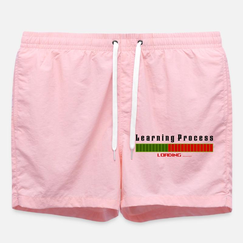 Learning Process Loading white shirt - Swim Trunks - pink