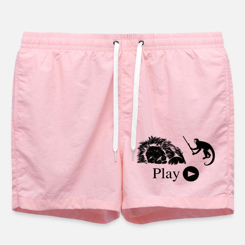 Singe et lion drôles - Short de bain - rose