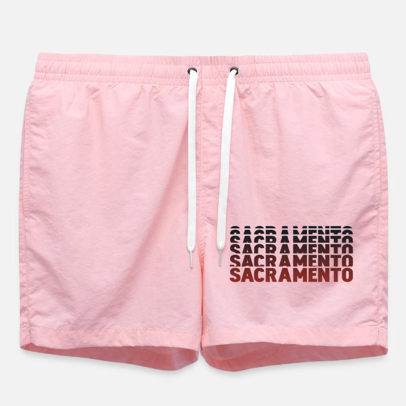 Sacramento Gradient Lettering Multiple - Swim Trunks - pink