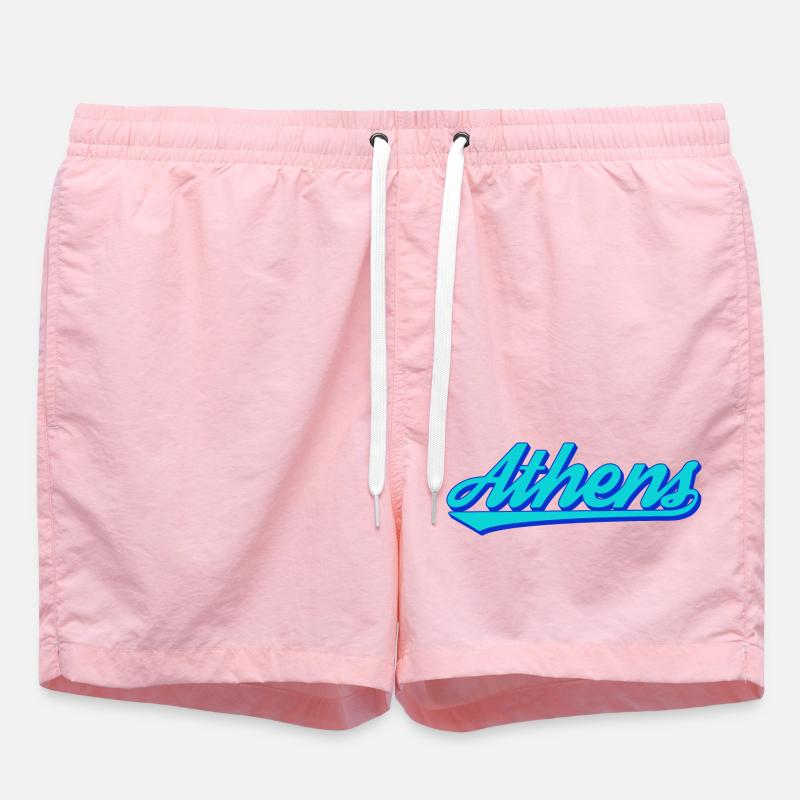 Athens Retro Script - Swim Trunks - pink