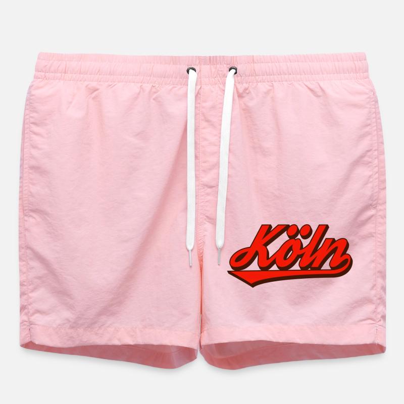 Logo rétro Script de Cologne Rouge - Short de bain - rose