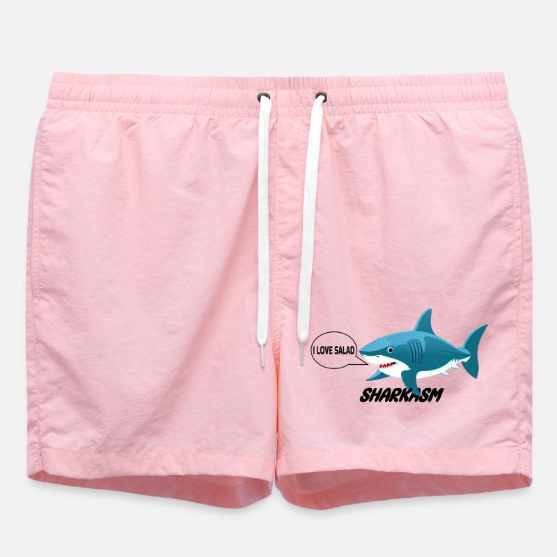 Drôle de requin, j’adore la salade, blague végétalienne - Short de bain - rose