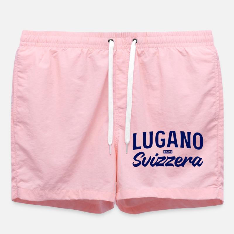 Lugano Svizzera Script Design - Short de bain - rose
