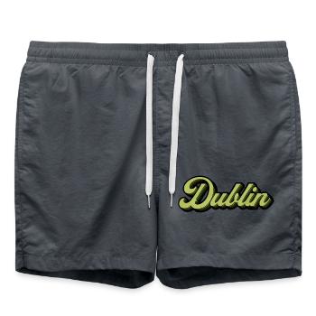 Dublin Retro Script in Lime - Short de bain -  - Devant