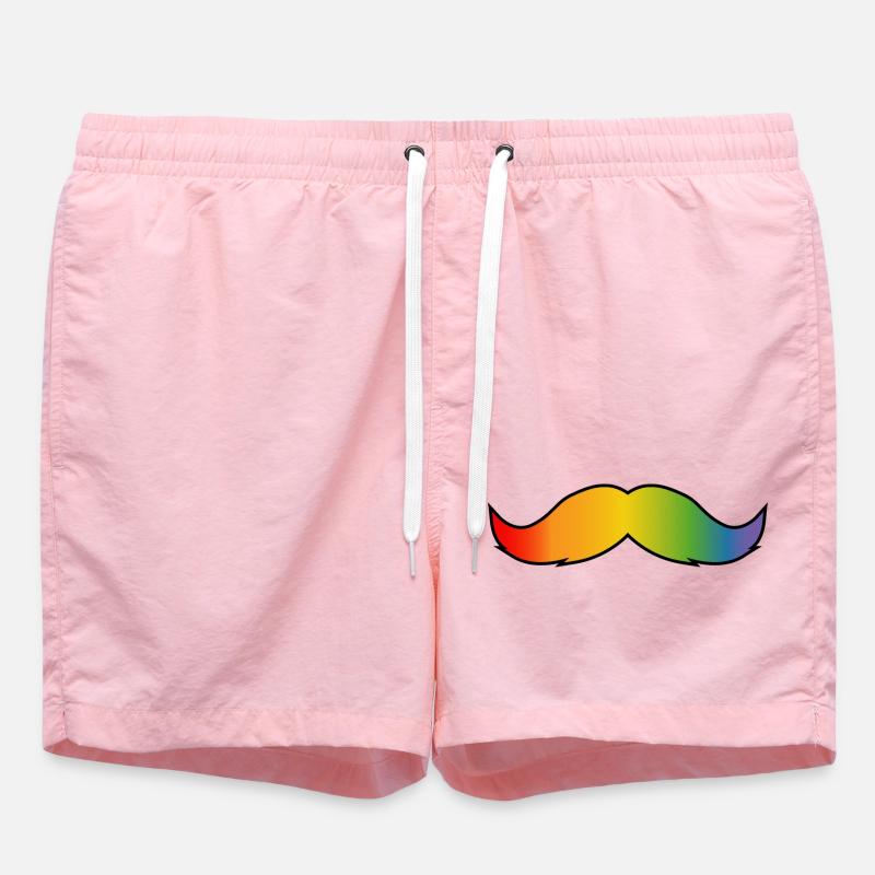 Regenbogen Bart queer schwarz - Badeshorts - Pink
