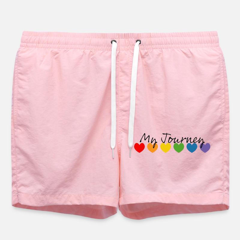 Regenbogenherzchen my journey schwarz - Badeshorts - Pink