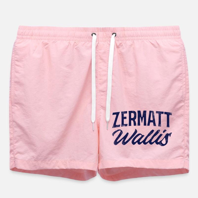 Zermatt Valais Alpine Script - Swim Trunks - pink