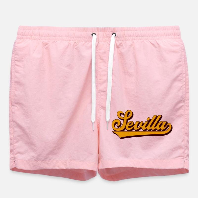 Séville Rétro Script Jaune - Short de bain - rose