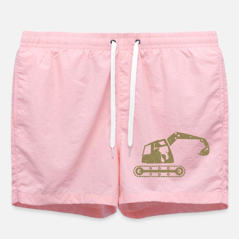 Bagger Baggerfahrer Baugeräteführer – - Badeshorts - Pink