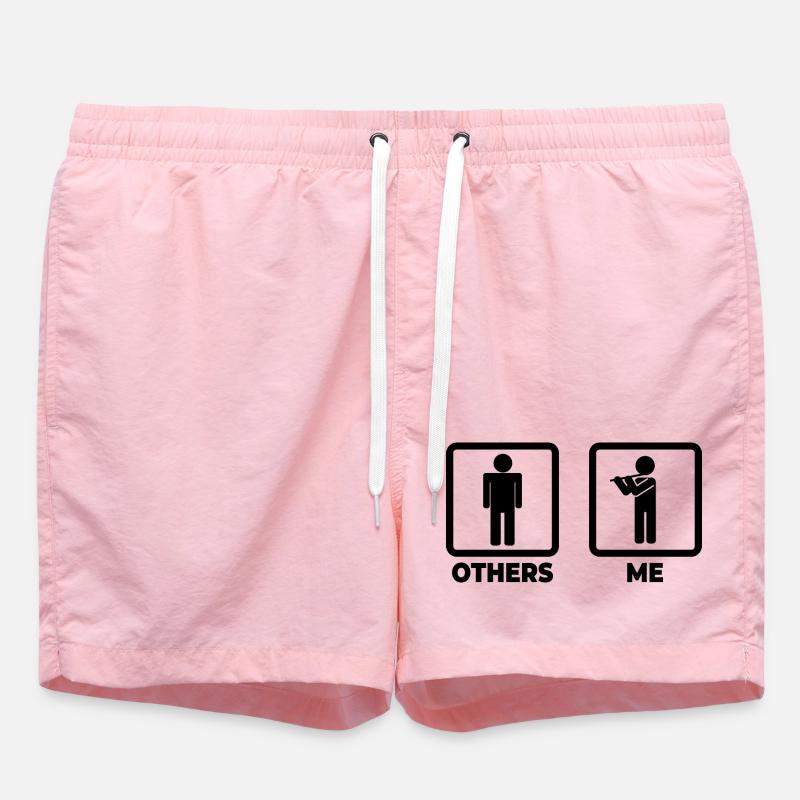 Flöte Strichmännchen - Badeshorts - Pink