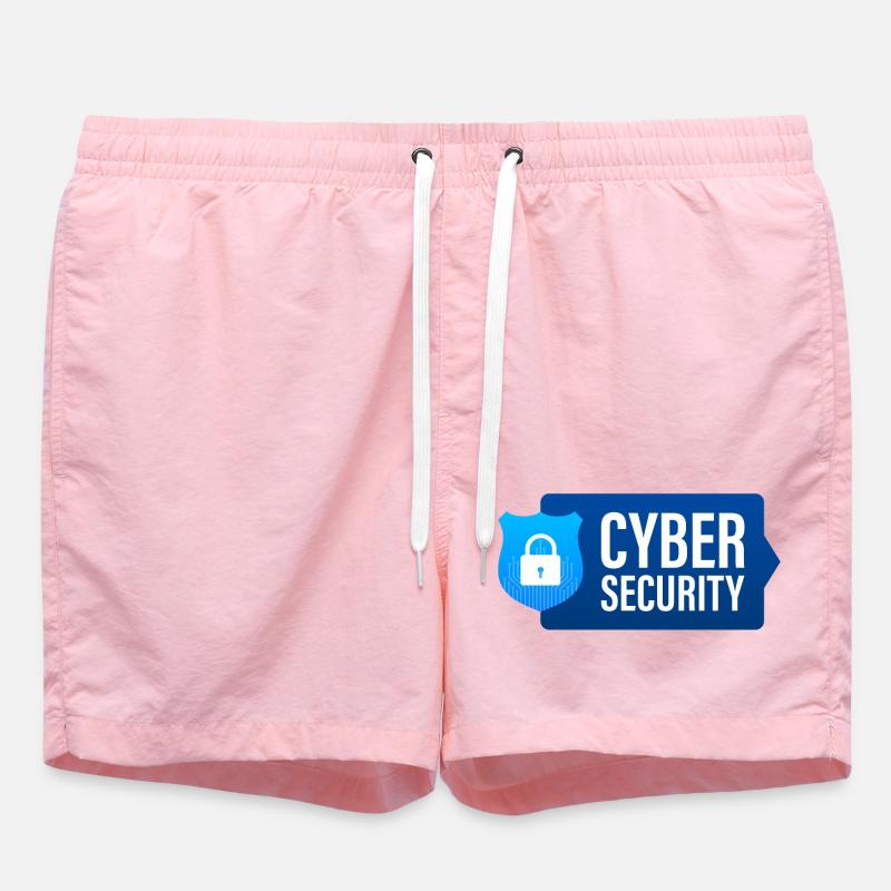 Cyber Security, Computer - Swim Trunks - pink