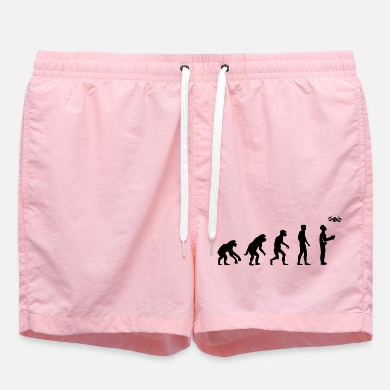 Drohnen Pilot Evolution Entwicklung lustig Design - Badeshorts - Pink