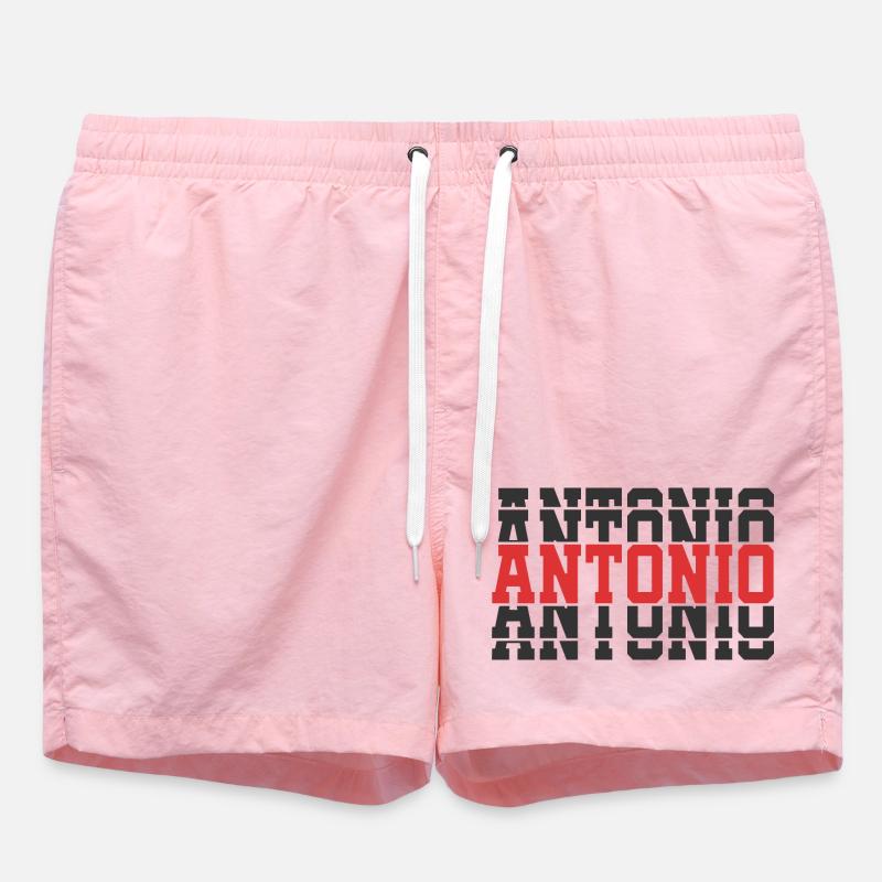 Antonio T-Shirt Geschenkidee gestapelter Text - Badeshorts - Pink