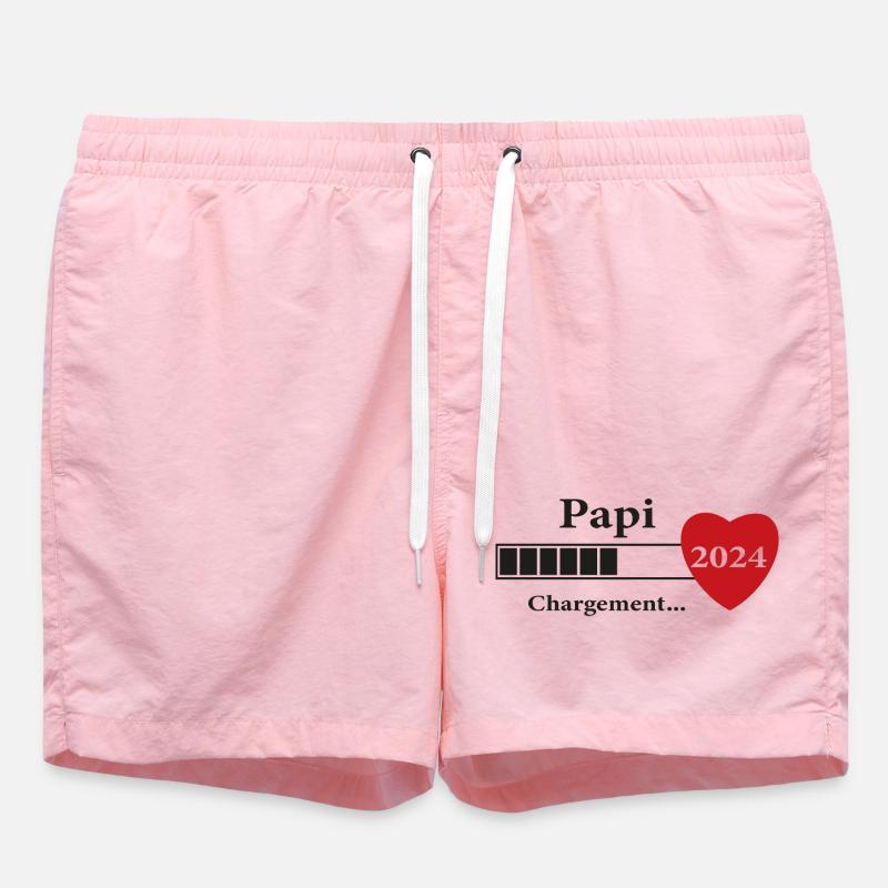 papi - futur papi chargement - Short de bain - rose
