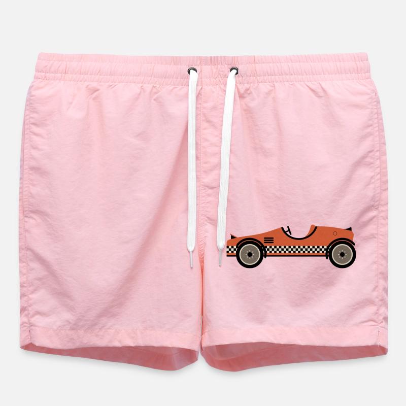 Voiture de course texturée rouge - Short de bain - rose