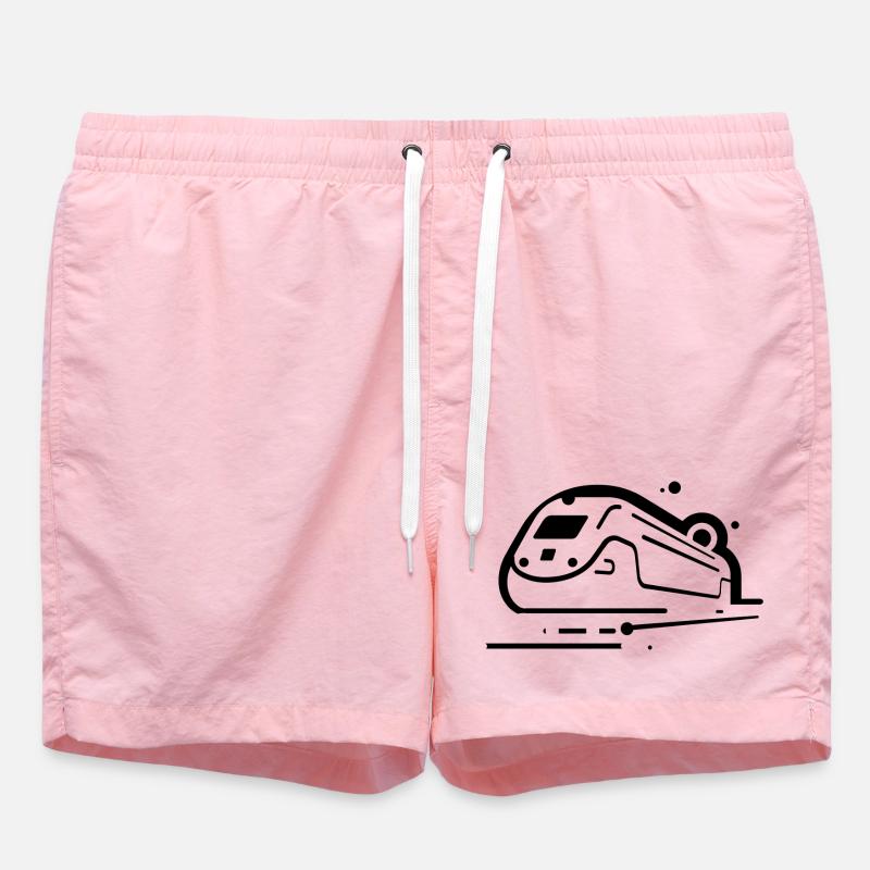 Train Comic Style - Swim Trunks - pink