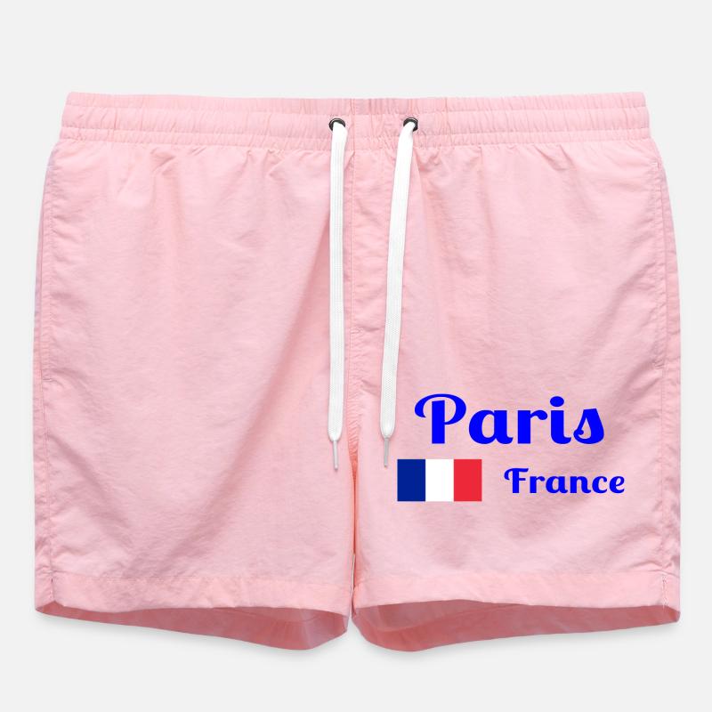 Paris Frankreich - Stilvolle Drucke - Badeshorts - Pink