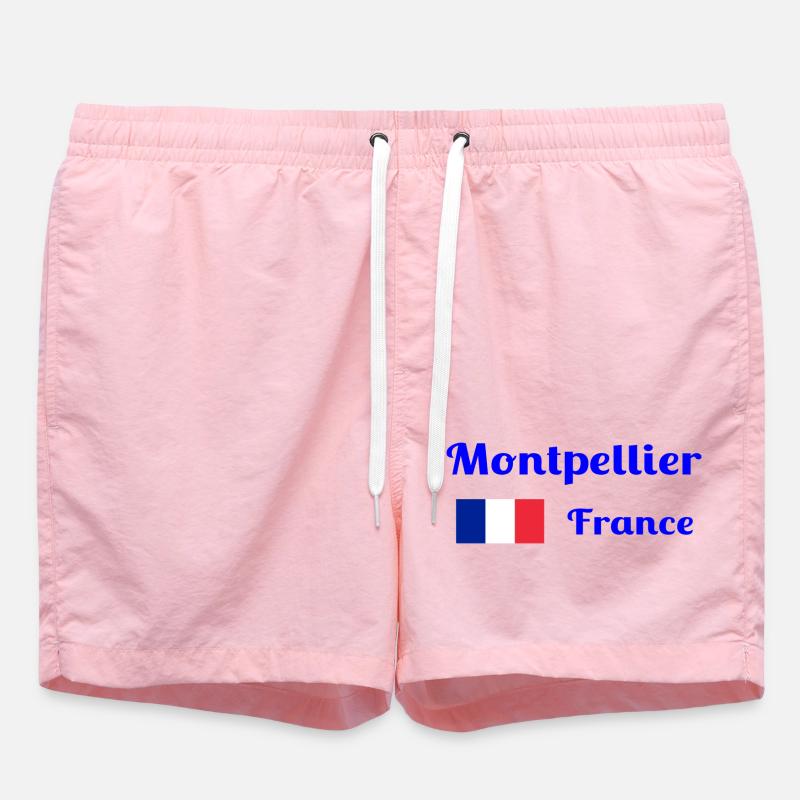 Montpellier, Frankreich - Stilvolle Drucke - Badeshorts - Pink
