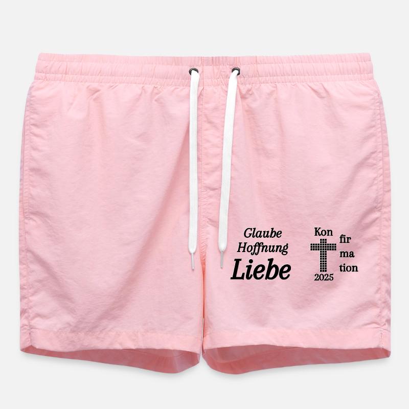 Konfirmation 2025 Glaube Hoffnung Liebe Bibel - Badeshorts - Pink