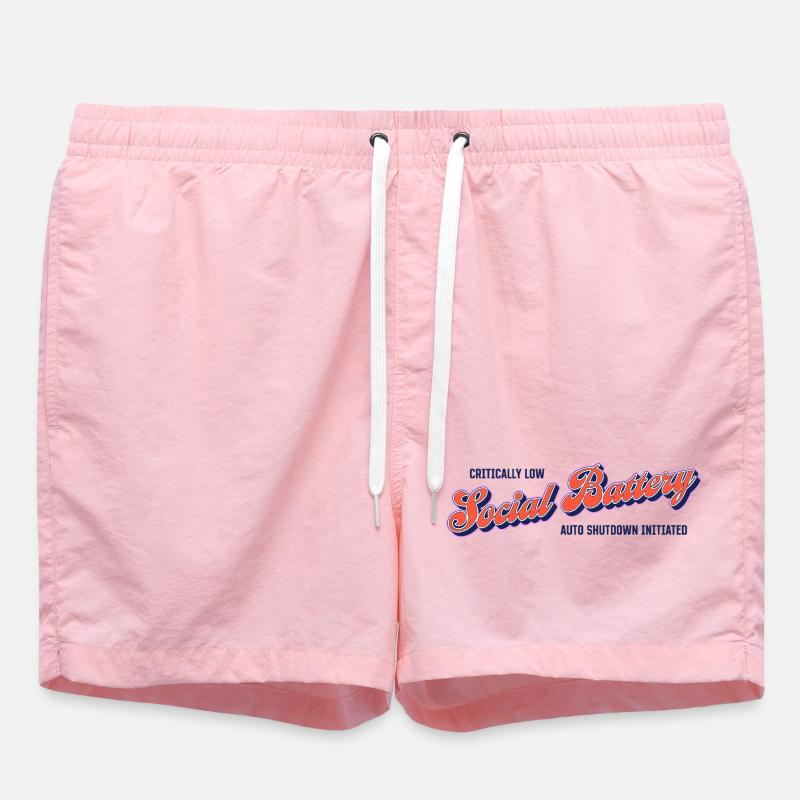 Battery level: Social empty – autoshutdown activated - Swim Trunks - pink